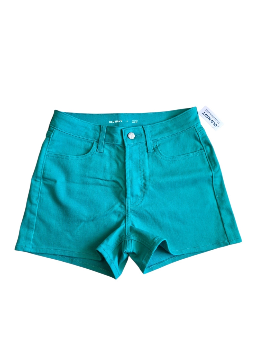 Old Navy Teal High Rise WOW Shorts NWT Size 2 - Picture 4 of 7
